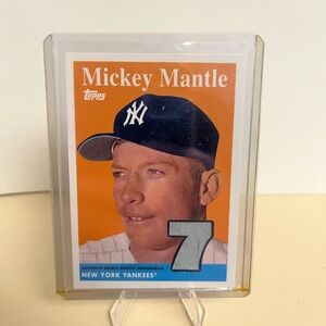Topps 2008 game used material by mickey mantle. Super rare card